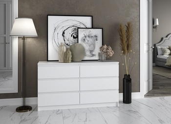 Комод на 6 ящиков Мори МК1380.6 белый (ДСВ) - Интернет-магазин мебели Создай уют, Екатеринбург