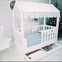 Детская кровать-домик с ящиком белый - Интернет-магазин мебели Создай уют, Екатеринбург