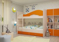 Кровать двухъярусная с ящиками Мая (ТМК) - Интернет-магазин мебели Создай уют, Екатеринбург