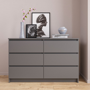 Комод на 6 ящиков Мори МК1200.6 графит (ДСВ) - Интернет-магазин мебели Создай уют, Екатеринбург