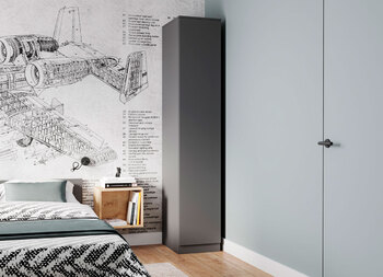 Шкаф Пенал Мори МШ400 графит (ДСВ) - Интернет-магазин мебели Создай уют, Екатеринбург